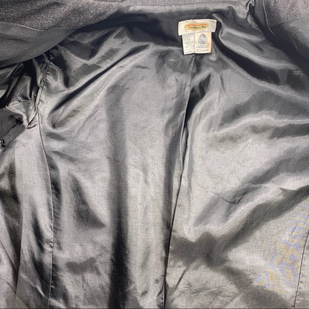Talbots 100% wool grey jacket button front pockets - Picture 12 of 12